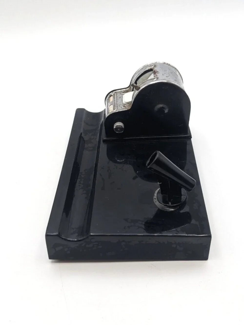 Vintage Perpetual Calendar Pen Holder Office Desk Top Black 6